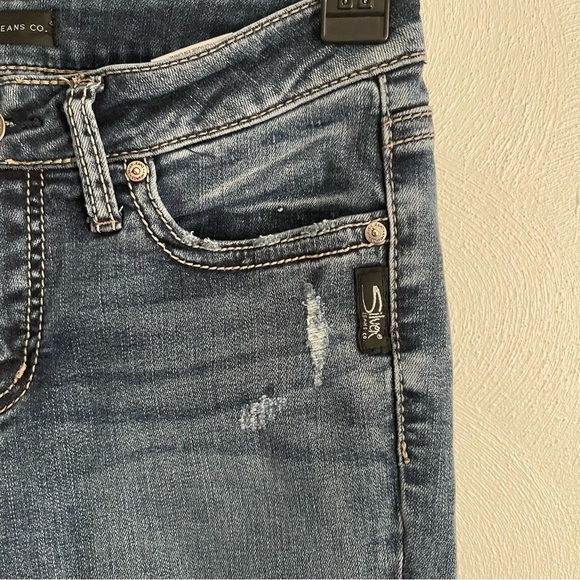 Silver Jeans women’s blue size 28 Suki Mid Slim Boot flap pockets - Picture 4 of 11